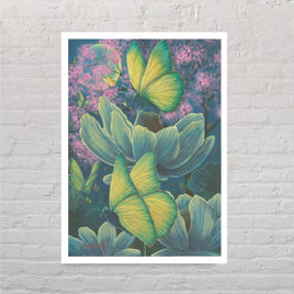 'Moonlight Dance of the Butterflies' Art Print