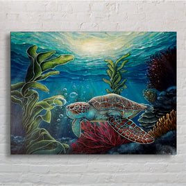 'Sea Turtle' Original Painting on Canvas
