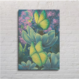 'Moonlight Dance of the Butterflies' Original Painting on Canvas