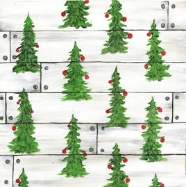 Country Christmas Trees Scrapbook Print