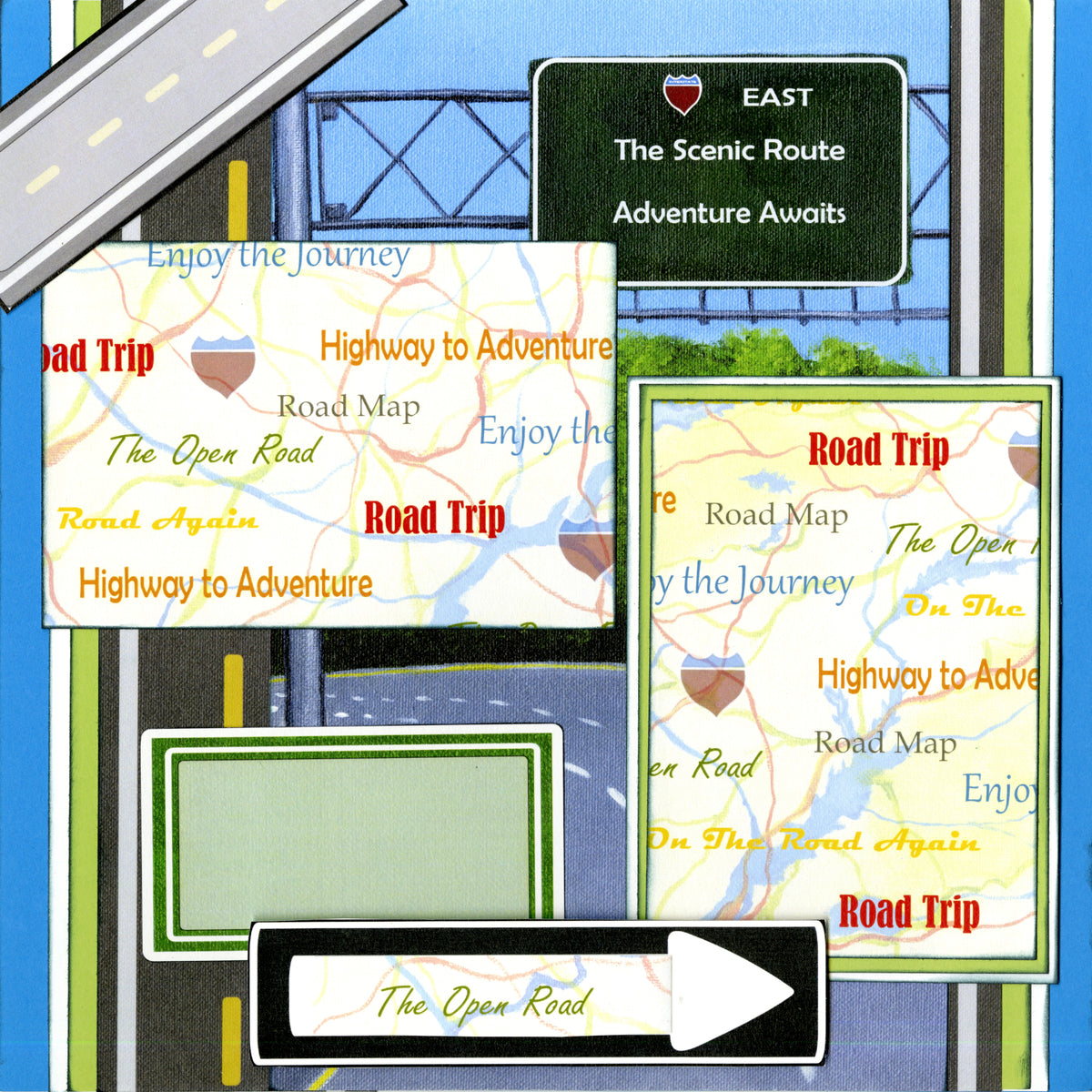The Open Road Page Kit| Scrapbookers Painted Page