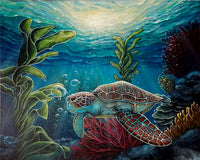 'Sea Turtle' Original Painting on Canvas