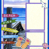 Sunny Coastal Beach Walk Quick Page Set - click below image to see page 2