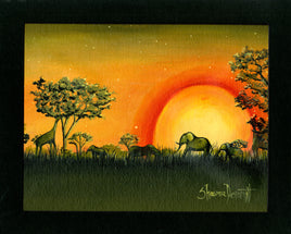 Sunset Savanah - Acrylic on Canvas Painting