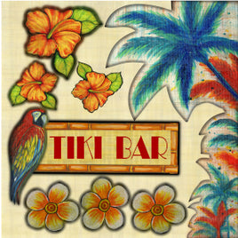 Tropical Tiki Bar Scrapbook Cut-Outs