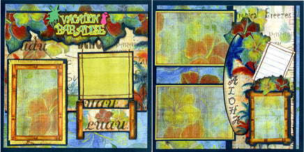 vacation paradise quick page scrapbook set.  vacation paradise quick page set is a great backdrop for your vacation photos.