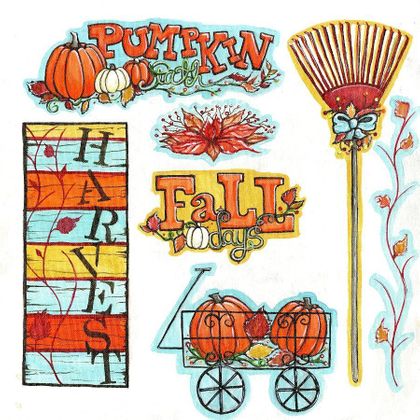 Magic of Fall Cut Outs| Scrapbookers Painted Page