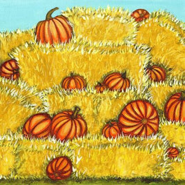 Pumpkins in Haystack