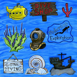 Gone Diving Cut Outs